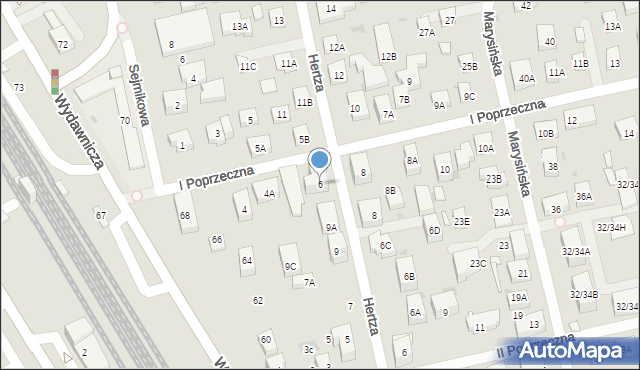 Warszawa, I Poprzeczna, 6, mapa Warszawy