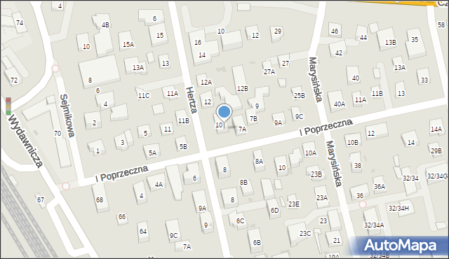 Warszawa, I Poprzeczna, 7, mapa Warszawy