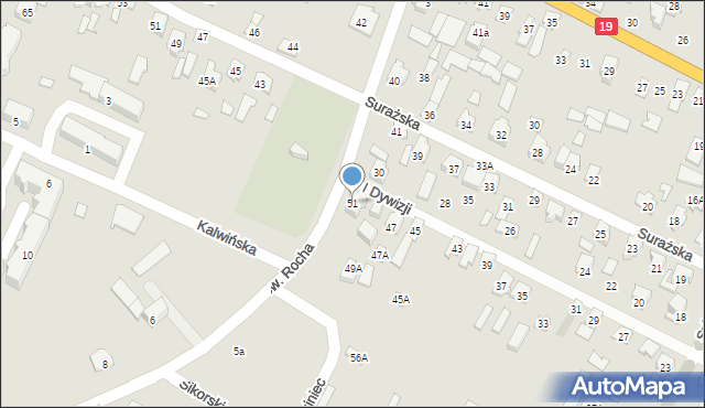 Zabłudów, I Dywizji, 51, mapa Zabłudów