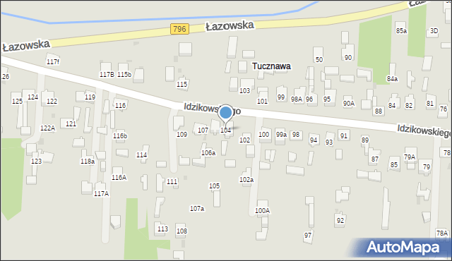 Dąbrowa Górnicza, Idzikowskiego Ludwika, mjr., 104, mapa Dąbrowa Górnicza