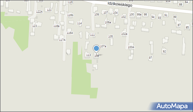 Dąbrowa Górnicza, Idzikowskiego Ludwika, mjr., 108, mapa Dąbrowa Górnicza