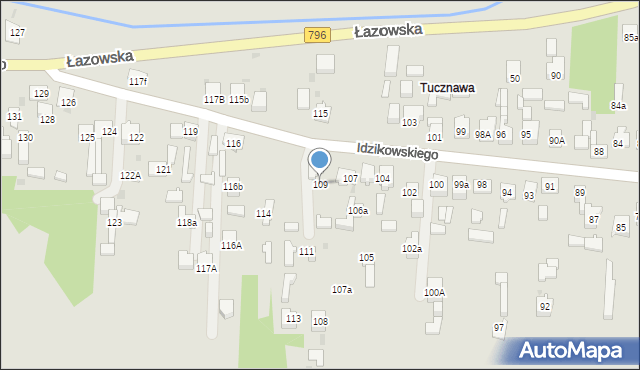 Dąbrowa Górnicza, Idzikowskiego Ludwika, mjr., 109, mapa Dąbrowa Górnicza