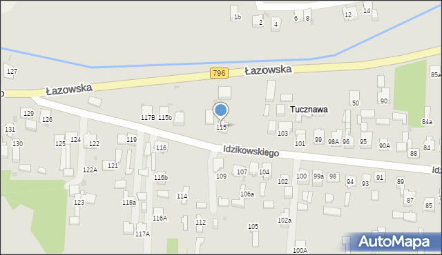 Dąbrowa Górnicza, Idzikowskiego Ludwika, mjr., 115, mapa Dąbrowa Górnicza