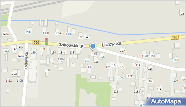 Dąbrowa Górnicza, Idzikowskiego Ludwika, mjr., 129a, mapa Dąbrowa Górnicza