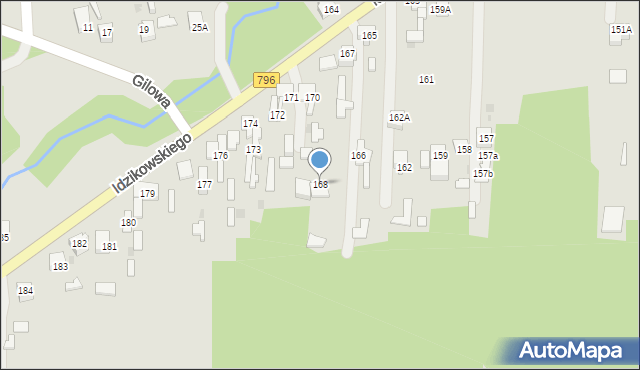 Dąbrowa Górnicza, Idzikowskiego Ludwika, mjr., 168, mapa Dąbrowa Górnicza
