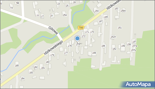 Dąbrowa Górnicza, Idzikowskiego Ludwika, mjr., 173, mapa Dąbrowa Górnicza