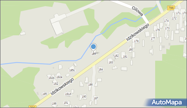 Dąbrowa Górnicza, Idzikowskiego Ludwika, mjr., 185, mapa Dąbrowa Górnicza