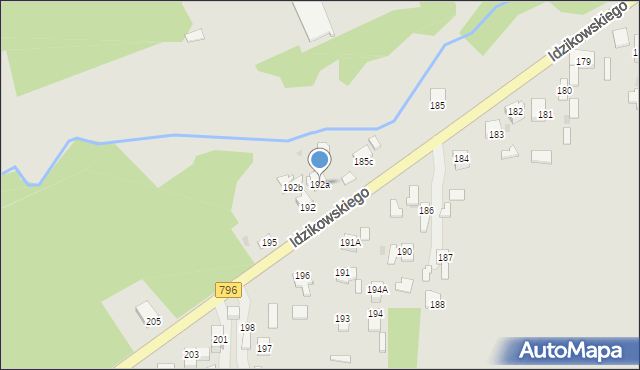 Dąbrowa Górnicza, Idzikowskiego Ludwika, mjr., 192a, mapa Dąbrowa Górnicza