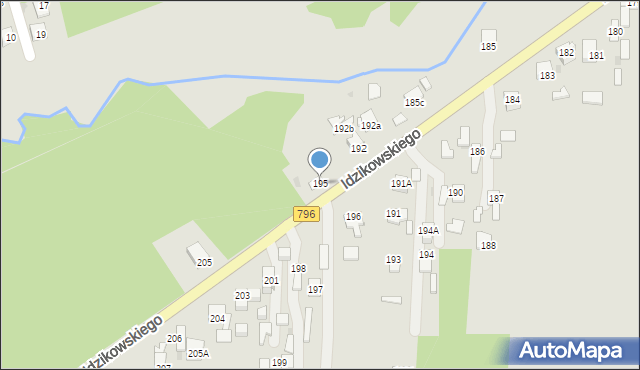 Dąbrowa Górnicza, Idzikowskiego Ludwika, mjr., 195, mapa Dąbrowa Górnicza