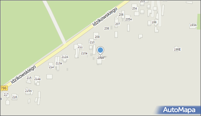 Dąbrowa Górnicza, Idzikowskiego Ludwika, mjr., 209A, mapa Dąbrowa Górnicza
