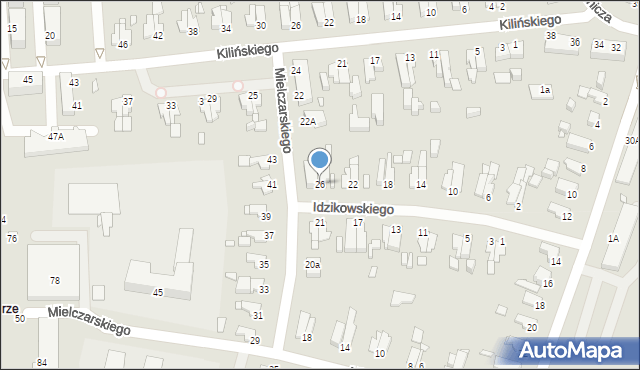 Elbląg, Idzikowskiego Ludwika, mjr., 26, mapa Elbląga