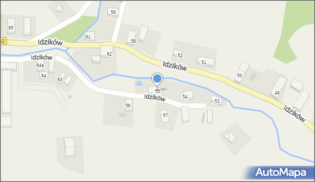 Idzików, Idzików, 55, mapa Idzików