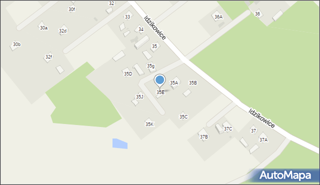 Idzikowice, Idzikowice, 35E, mapa Idzikowice