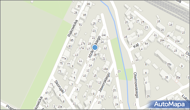 Kraków, Idzikowskiego Ludwika, mjr., 18, mapa Krakowa