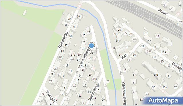 Kraków, Idzikowskiego Ludwika, mjr., 24, mapa Krakowa