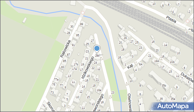 Kraków, Idzikowskiego Ludwika, mjr., 24c, mapa Krakowa