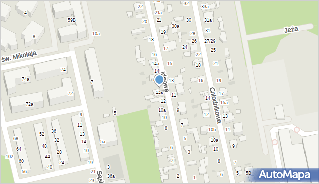 Łódź, Ideowa, 12a, mapa Łodzi