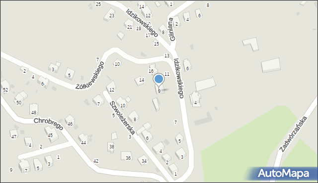 Przemyśl, Idzikowskiego Ludwika, mjr., 9, mapa Przemyśla