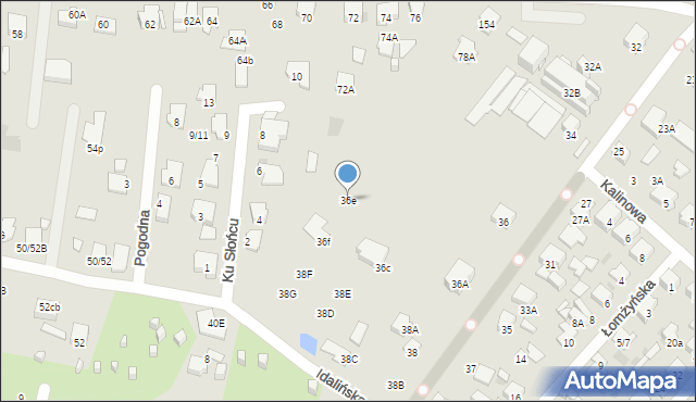 Radom, Idalińska, 36e, mapa Radomia