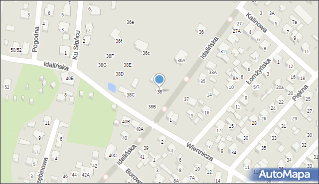 Radom, Idalińska, 38, mapa Radomia