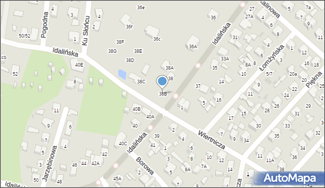 Radom, Idalińska, 38B, mapa Radomia