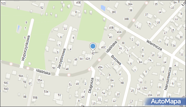 Radom, Idalińska, 42, mapa Radomia