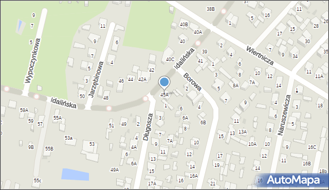 Radom, Idalińska, 45A, mapa Radomia