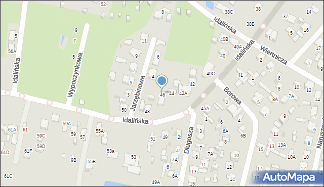 Radom, Idalińska, 46, mapa Radomia