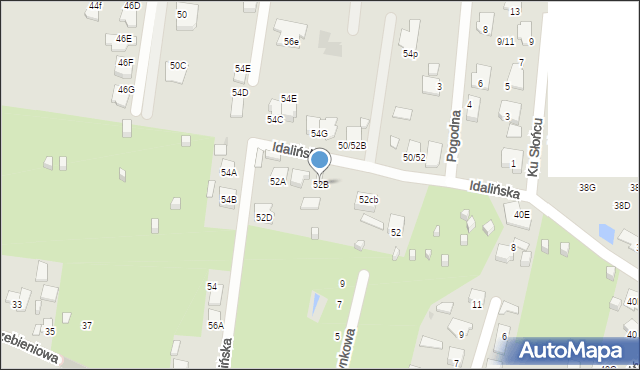 Radom, Idalińska, 52B, mapa Radomia