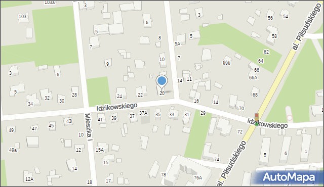 Sulejówek, Idzikowskiego Ludwika, mjr., 20, mapa Sulejówek