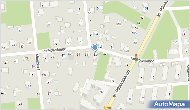 Sulejówek, Idzikowskiego Ludwika, mjr., 31, mapa Sulejówek