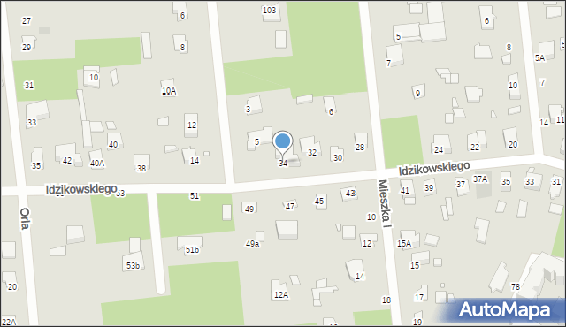 Sulejówek, Idzikowskiego Ludwika, mjr., 34, mapa Sulejówek