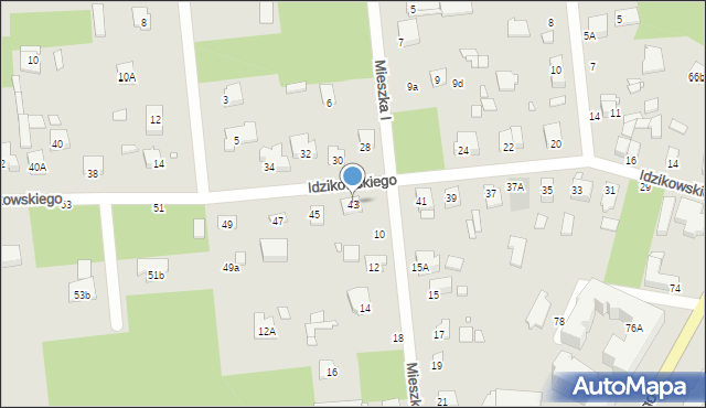 Sulejówek, Idzikowskiego Ludwika, mjr., 43, mapa Sulejówek