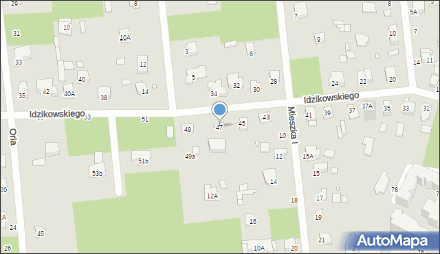 Sulejówek, Idzikowskiego Ludwika, mjr., 47, mapa Sulejówek