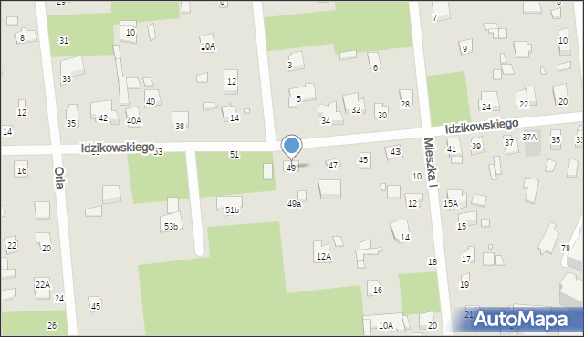 Sulejówek, Idzikowskiego Ludwika, mjr., 49, mapa Sulejówek