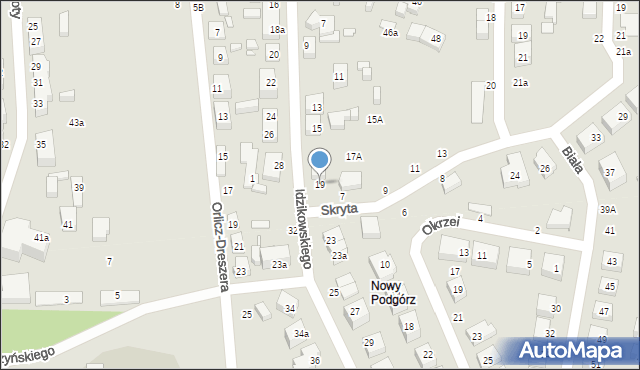 Toruń, Idzikowskiego Ludwika, mjr., 19, mapa Torunia