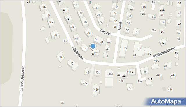 Toruń, Idzikowskiego Ludwika, mjr., 39, mapa Torunia