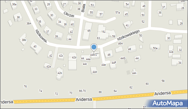Toruń, Idzikowskiego Ludwika, mjr., 44b/1, mapa Torunia