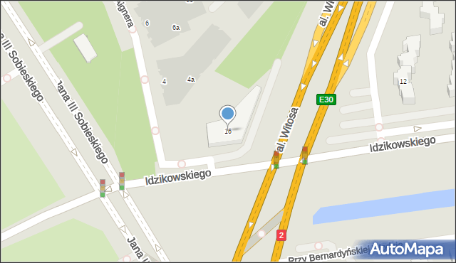 Warszawa, Idzikowskiego Ludwika, mjr., 16, mapa Warszawy