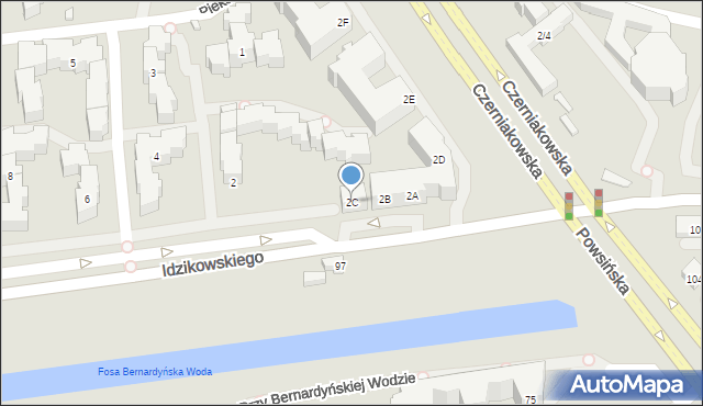 Warszawa, Idzikowskiego Ludwika, mjr., 2C, mapa Warszawy