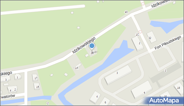 Warszawa, Idzikowskiego Ludwika, mjr., 1B, mapa Warszawy