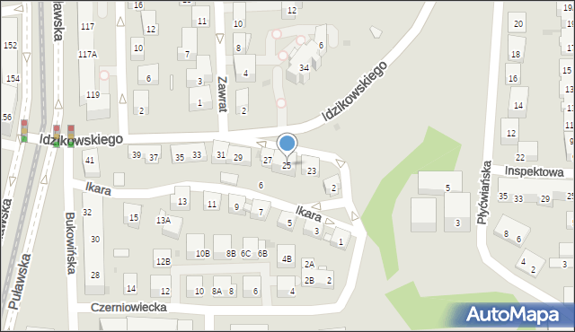 Warszawa, Idzikowskiego Ludwika, mjr., 25, mapa Warszawy