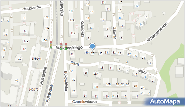 Warszawa, Idzikowskiego Ludwika, mjr., 37, mapa Warszawy
