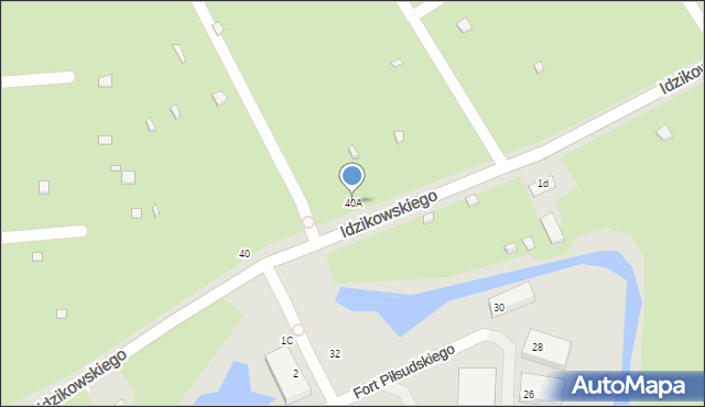 Warszawa, Idzikowskiego Ludwika, mjr., 40A, mapa Warszawy