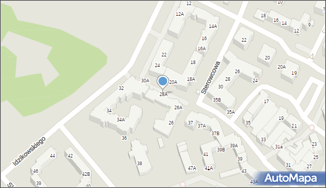 Wrocław, Idzikowskiego Ludwika, mjr., 28A, mapa Wrocławia