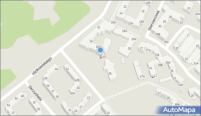 Wrocław, Idzikowskiego Ludwika, mjr., 36, mapa Wrocławia