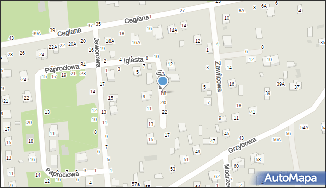 Biała Podlaska, Iglasta, 18, mapa Białej Podlaskiej