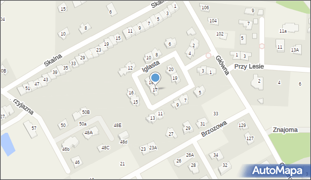 Bobrowiec, Iglasta, 17, mapa Bobrowiec