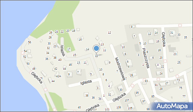 Borkowo, Iglasta, 12, mapa Borkowo