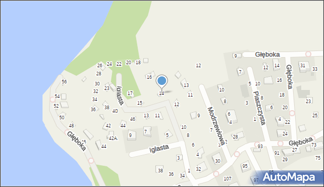 Borkowo, Iglasta, 14, mapa Borkowo